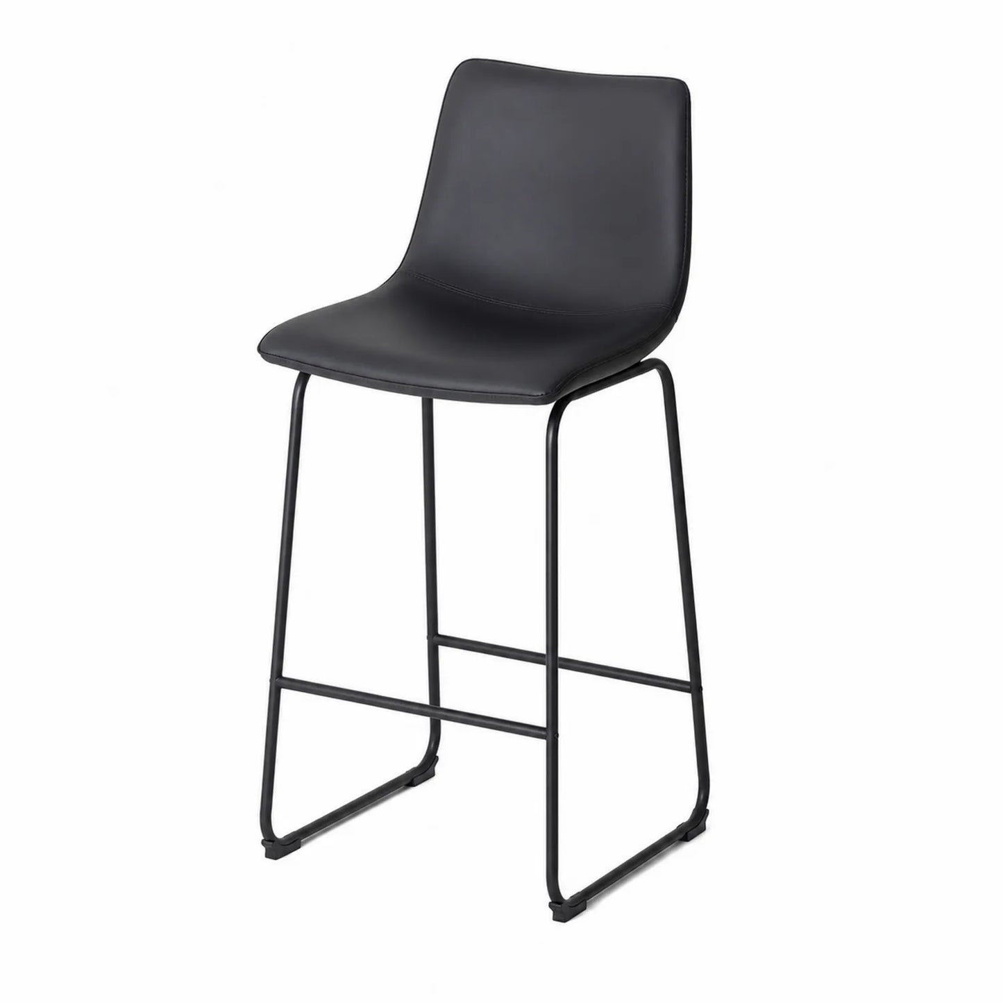 Taburete de bar de cuero sintético con estructura metálica