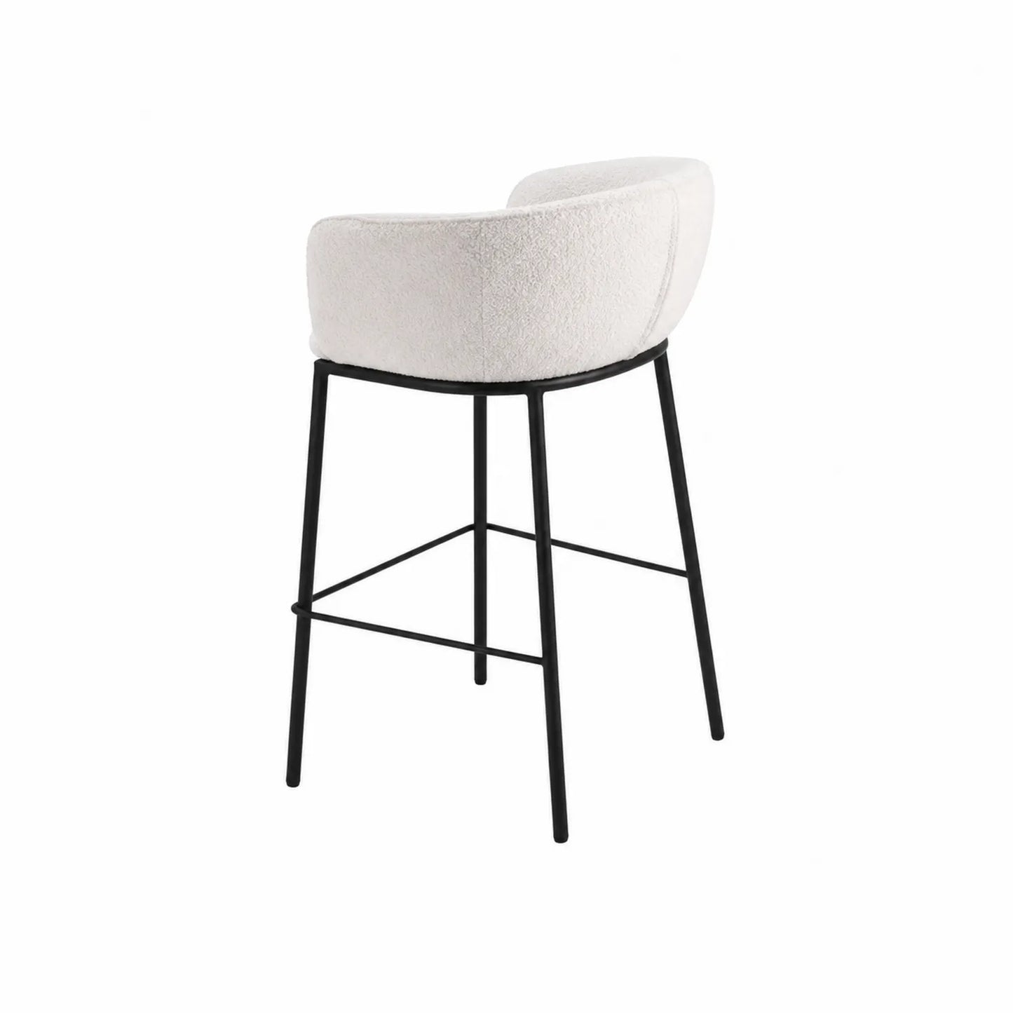 Taburete de bar con respaldo de poliéster y estructura metálica, 75 cm