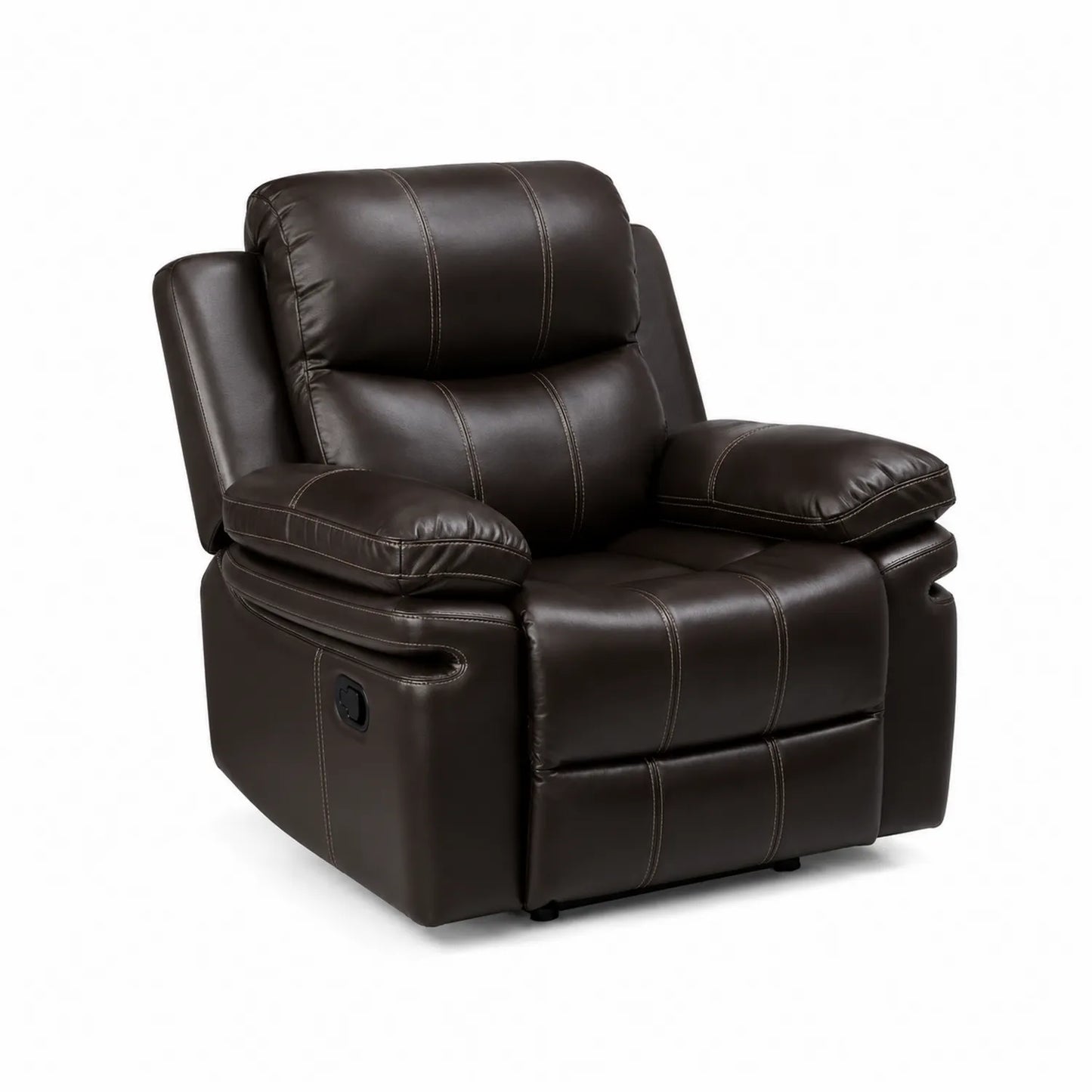 Sillón reclinable de piel sintética marrón