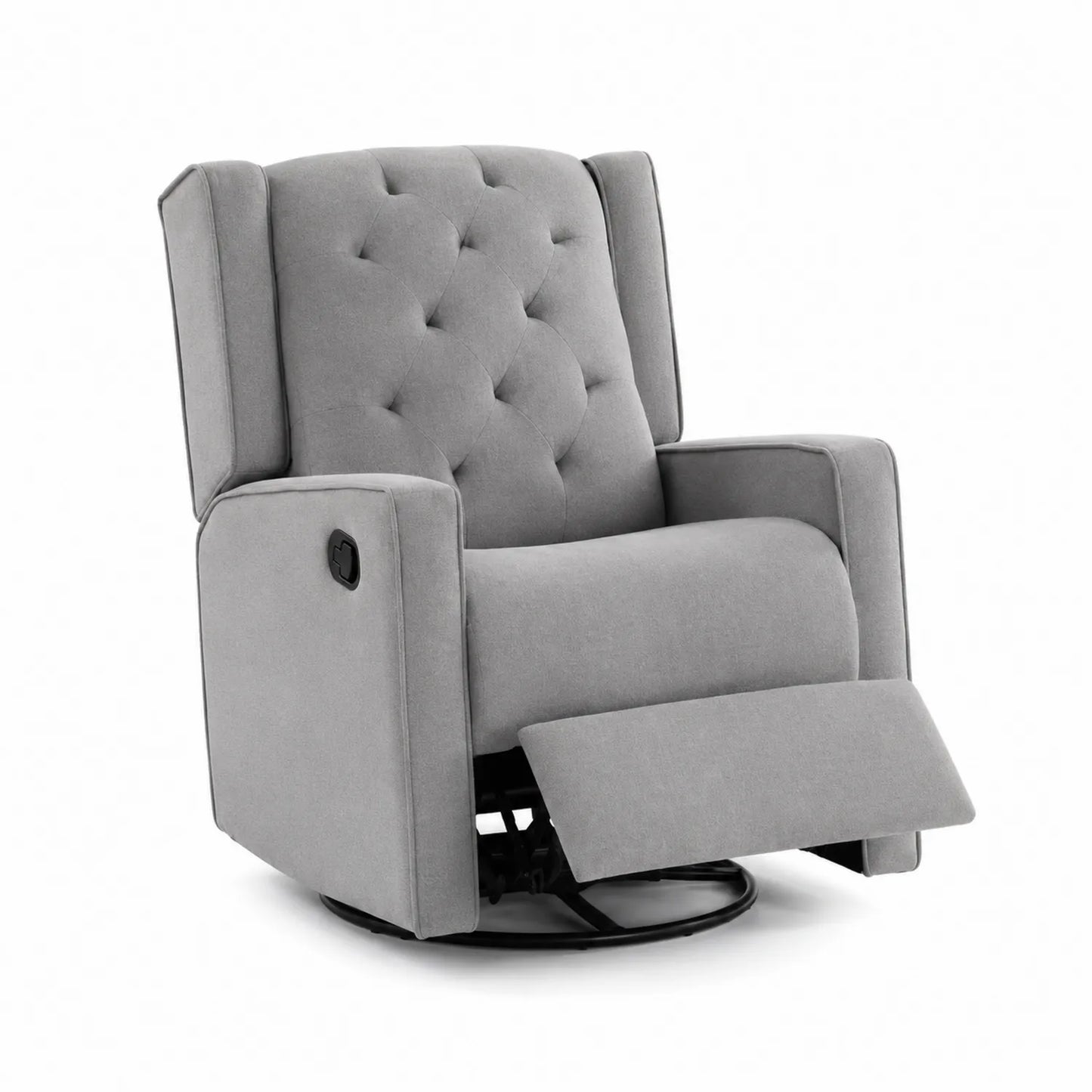 Sillón reclinable de poliéster gris con función giratoria