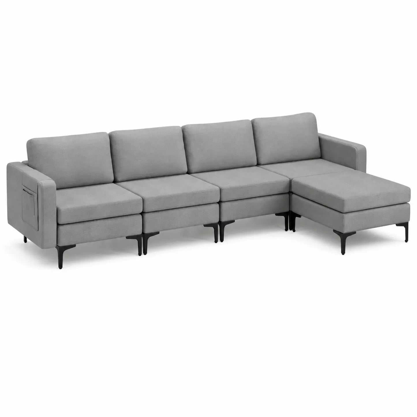 Sofá Esquinero Modular Tela Metálico