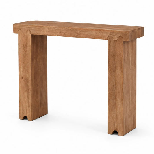 Mesa consola de madera maciza Mindi marrón
