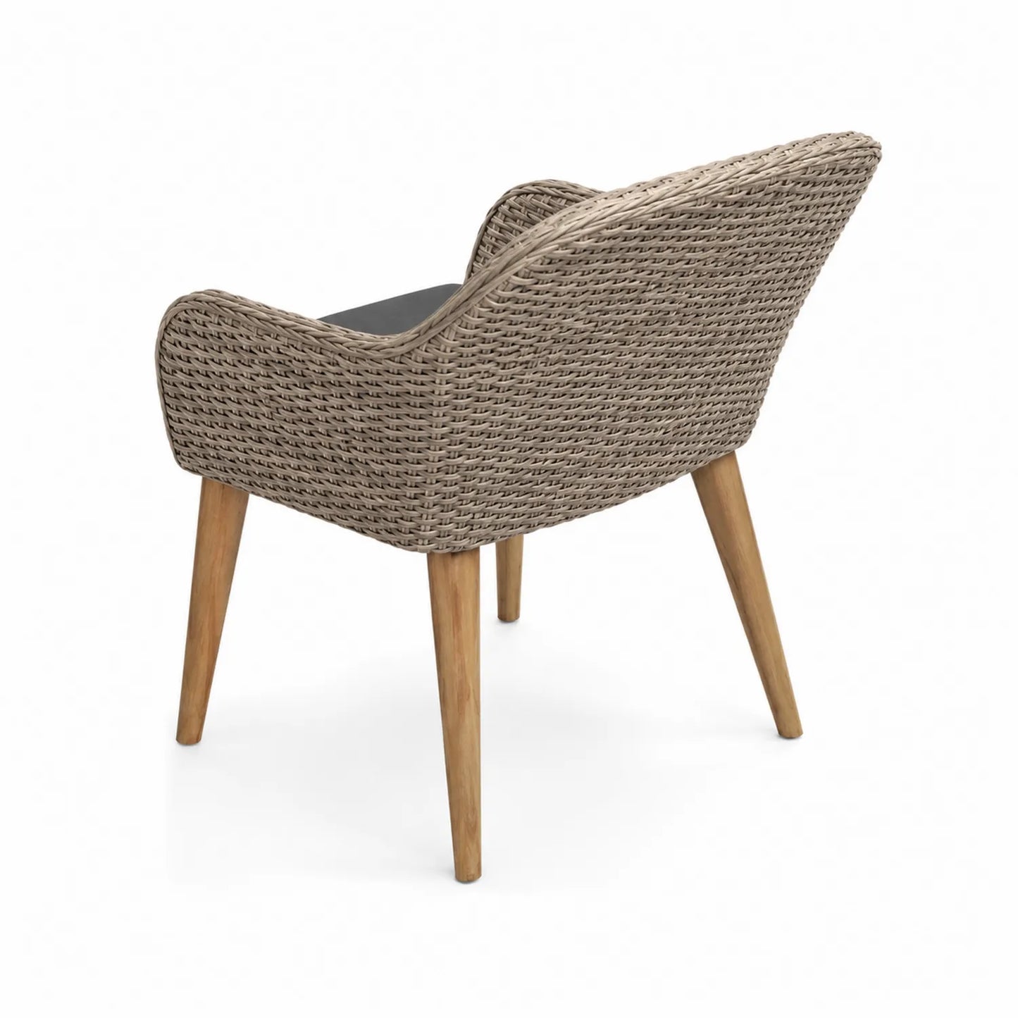 Silla de ratán sintético y madera de teca beige 60x60x80 cm