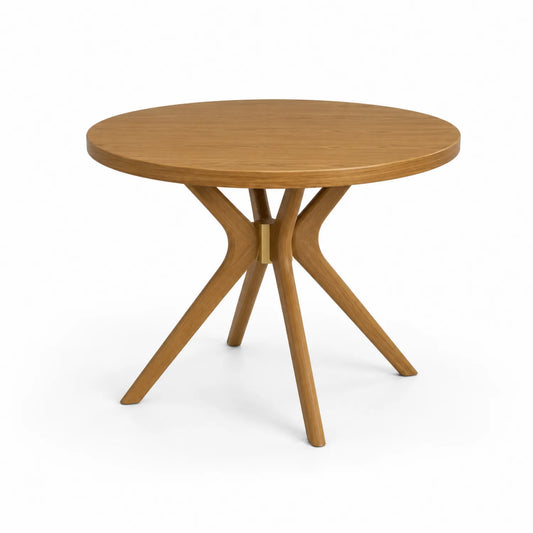 Mesa de comedor redonda de madera de roble 100cm