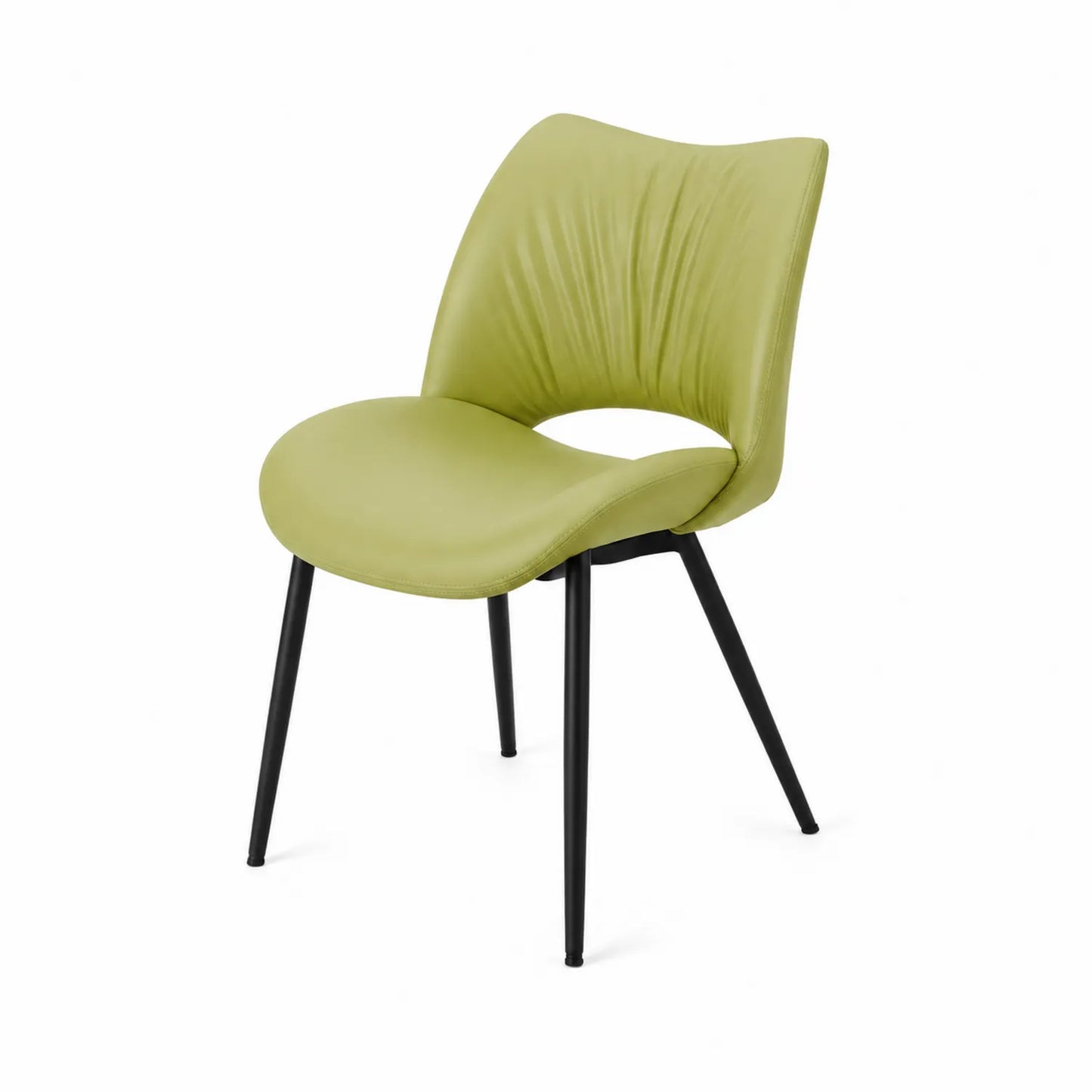Silla de PU Verde Claro con Patas de Metal