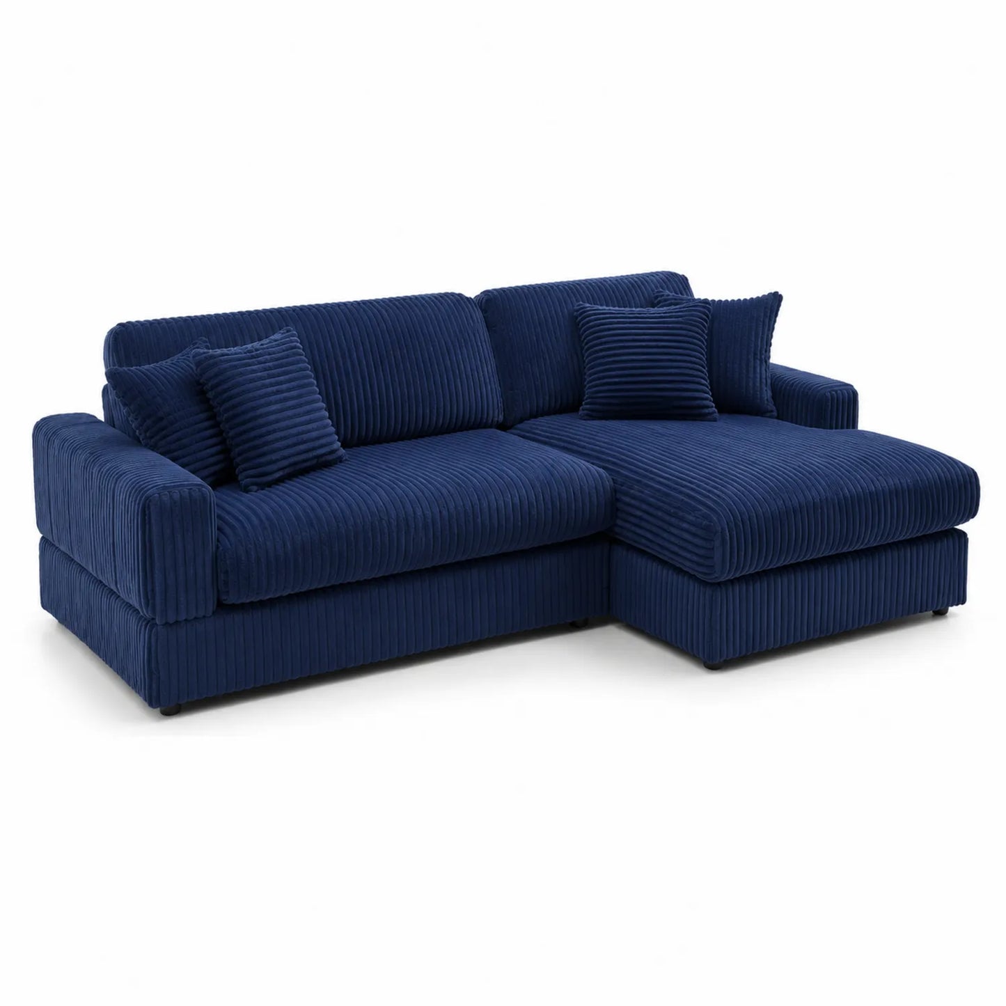 Sofá Chaise Longue de Pana Azul Marino