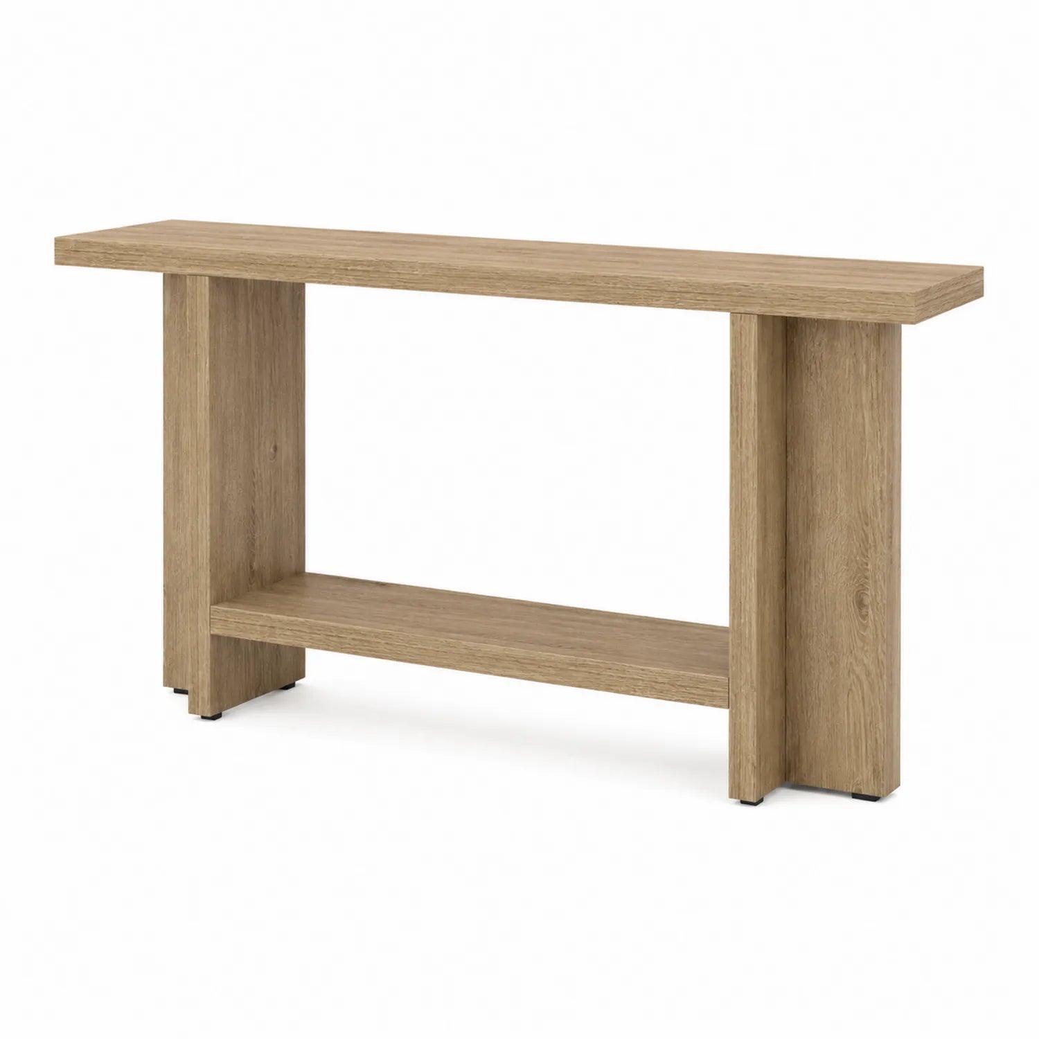 Mesa consola rectangular de madera de roble 120x30x75cm
